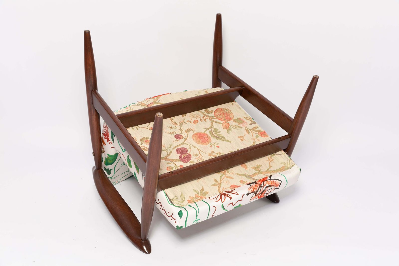 photo vinterior Paar Mid Century Fauteuils, David Print Emerald, Door Kedziorek, Europa, Jaren 1960
