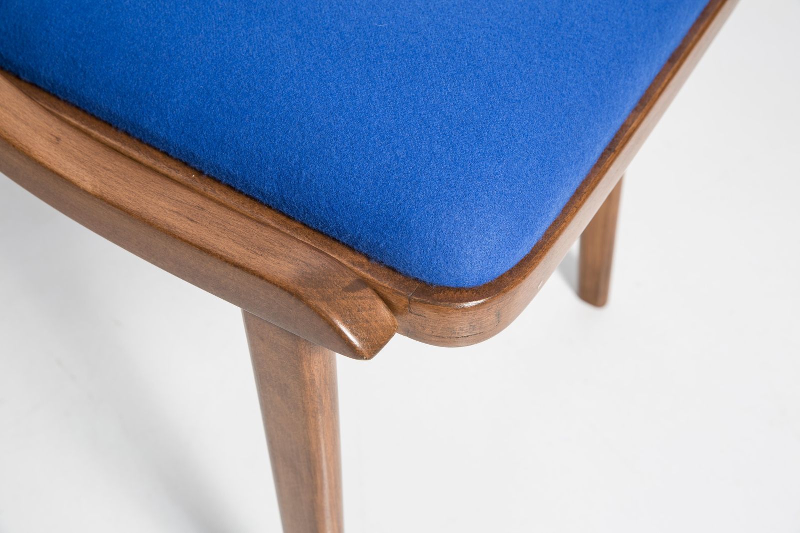 Set Of Six Mid Century Modern Bumerang Chairs, Royal Blue Wool, Poland, 1960s photo 3058.0
