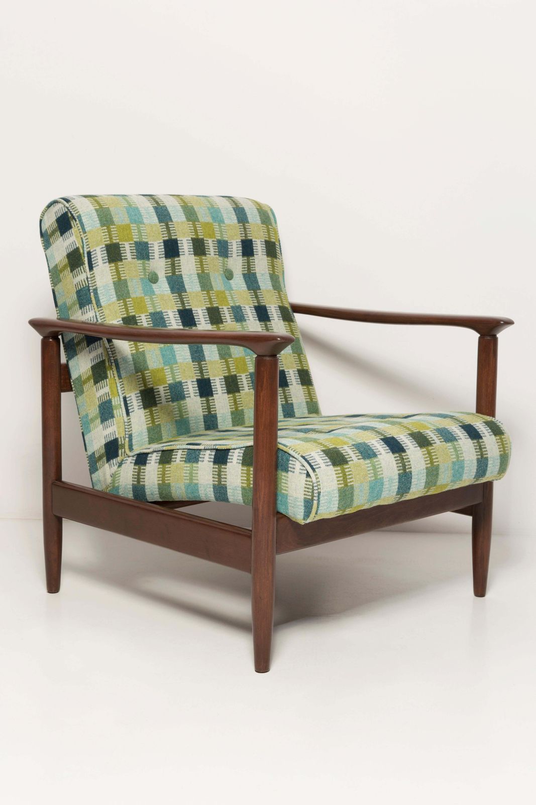 Pair Of Mid Century Green Wool Armchairs, Gfm 142, Edmund Homa, Europe, 1960s photo furniture
