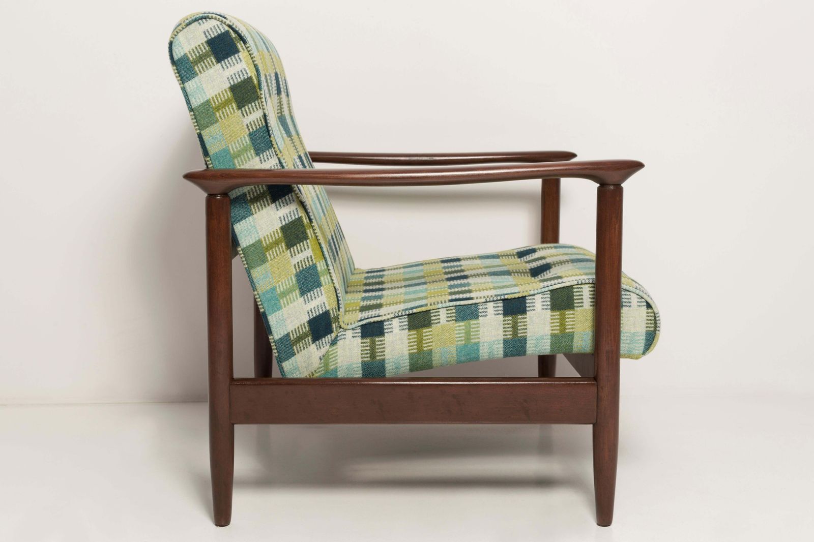 3061.0 Pair Of Mid Century Green Wool Armchairs, Gfm 142, Edmund Homa, Europe, 1960s photo