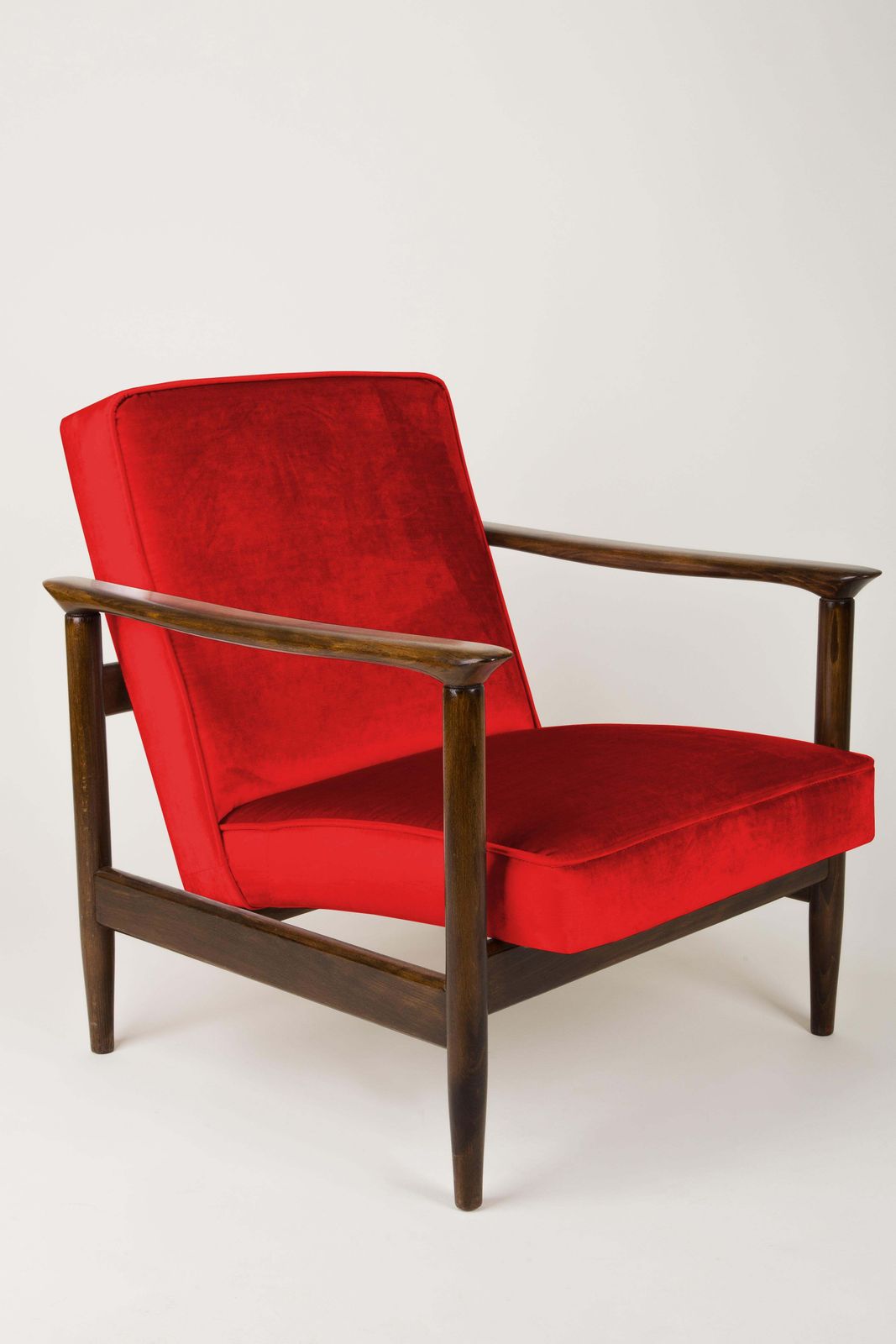 Pair Of Red Armchairs, Edmund Homa, Gfm 142, 1960s, Poland photo for sale