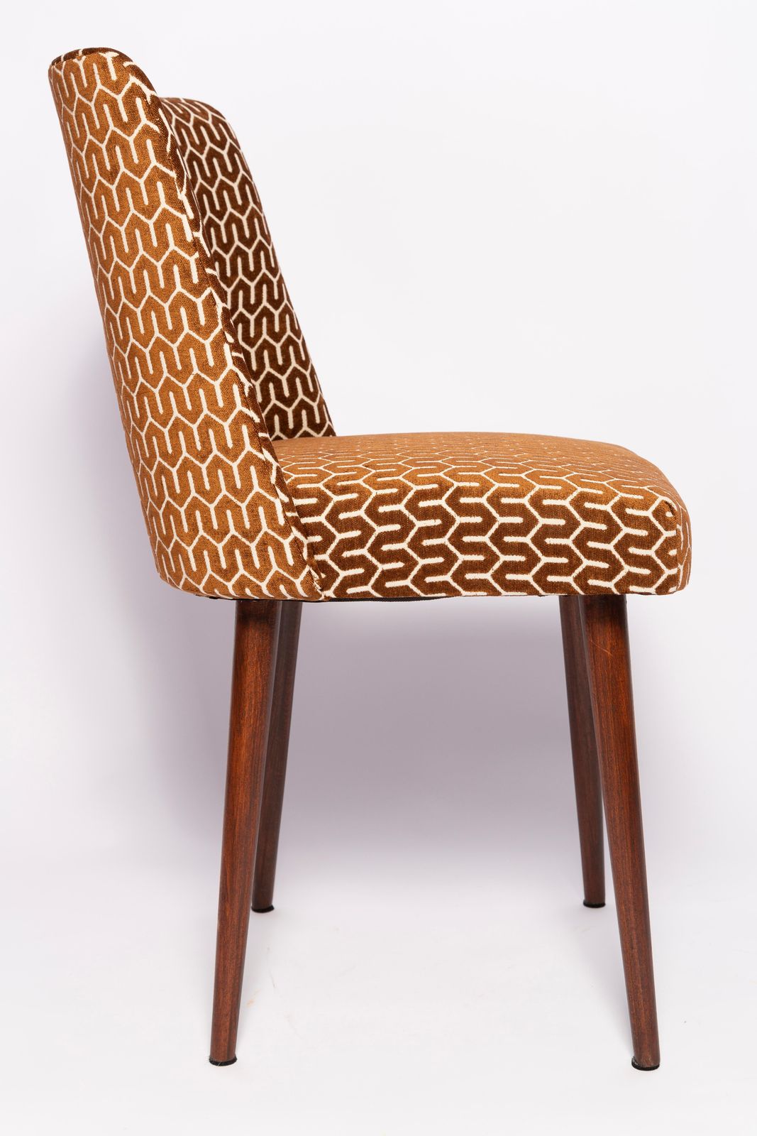 Set Of Six Mid Century Chocolate Brown 'Shell' Chairs, Europe, 1960s photo buy