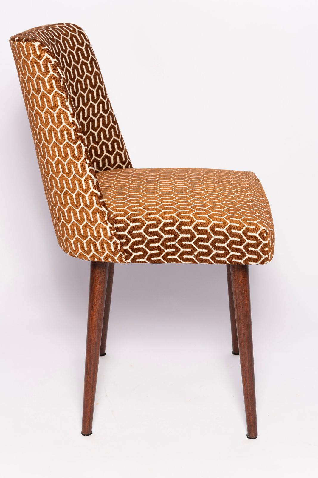 Set Of Six Mid Century Chocolate Brown 'Shell' Chairs, Europe, 1960s photo vintage