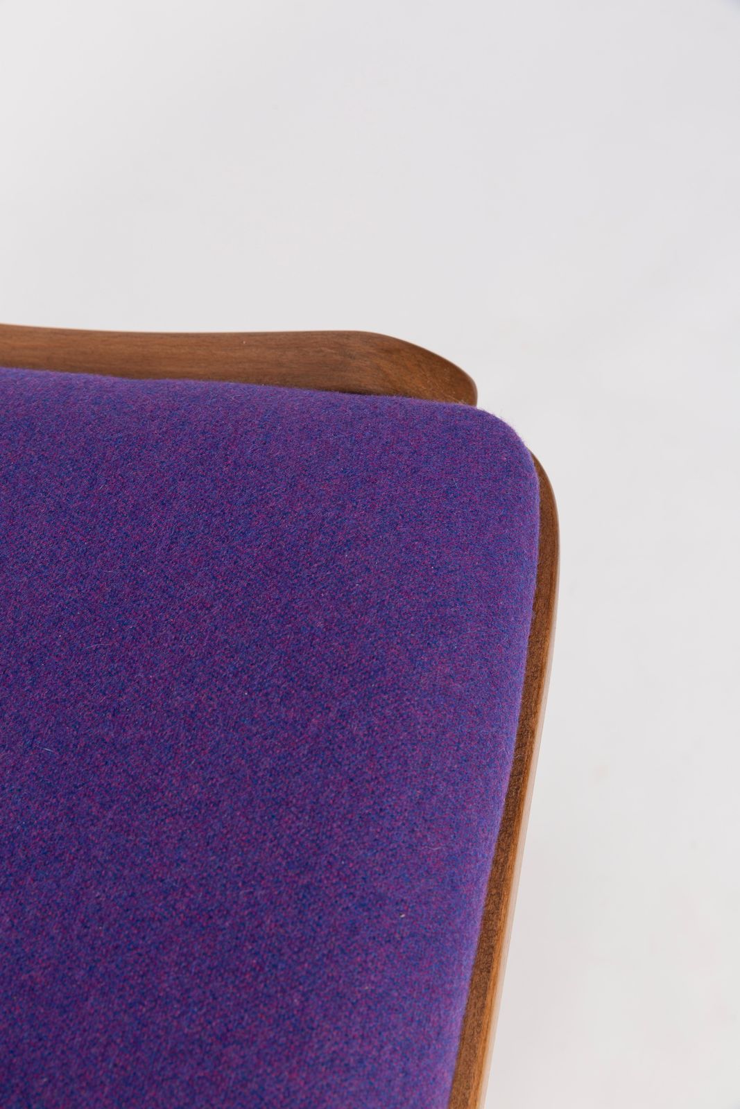 3058.0 Six Mid Century Modern Bumerang Chairs, Purple Violet Wool, Poland, 1960s photo
