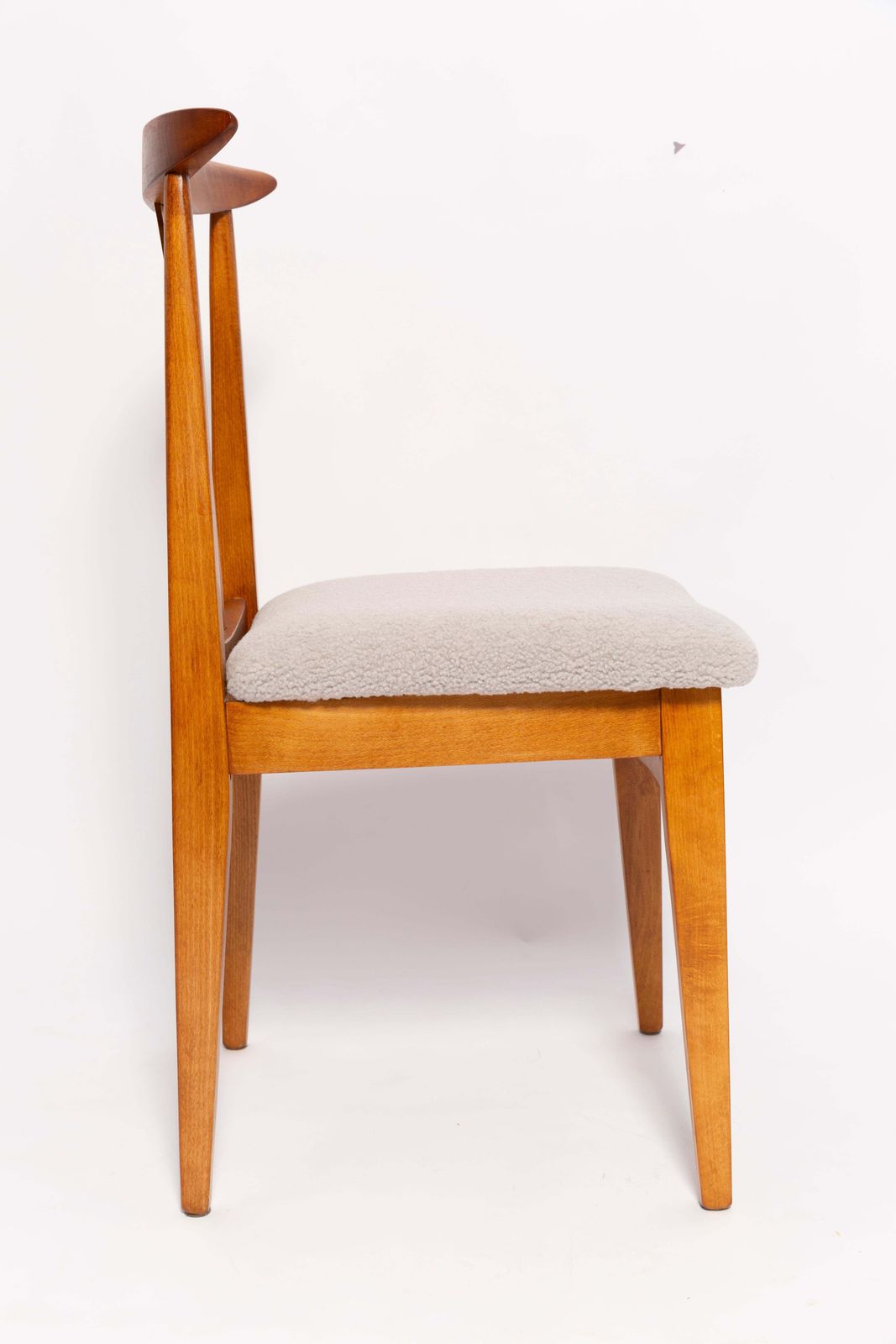 Set Of Six Mid Century Linen Boucle Chairs, By M. Zielinski, Europe, 1960s photo Furniture