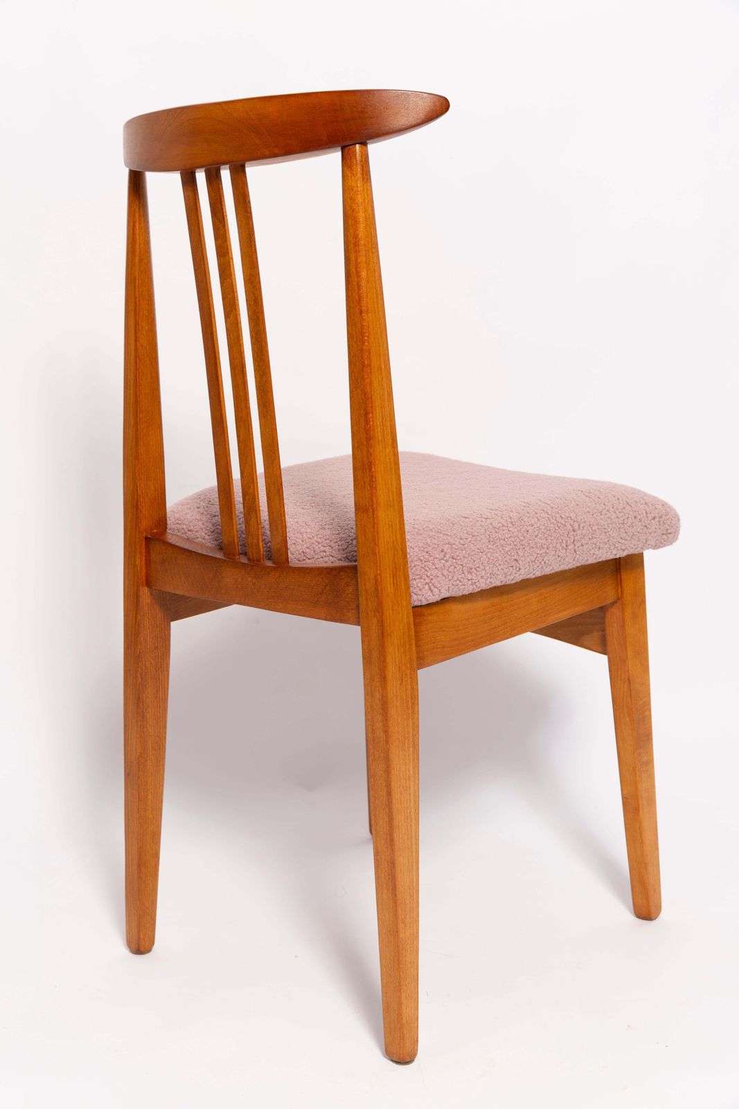 Set Of Six Mid Century Pink Blush Boucle Chairs, By M. Zielinski, Europe, 1960s photo 3058.0