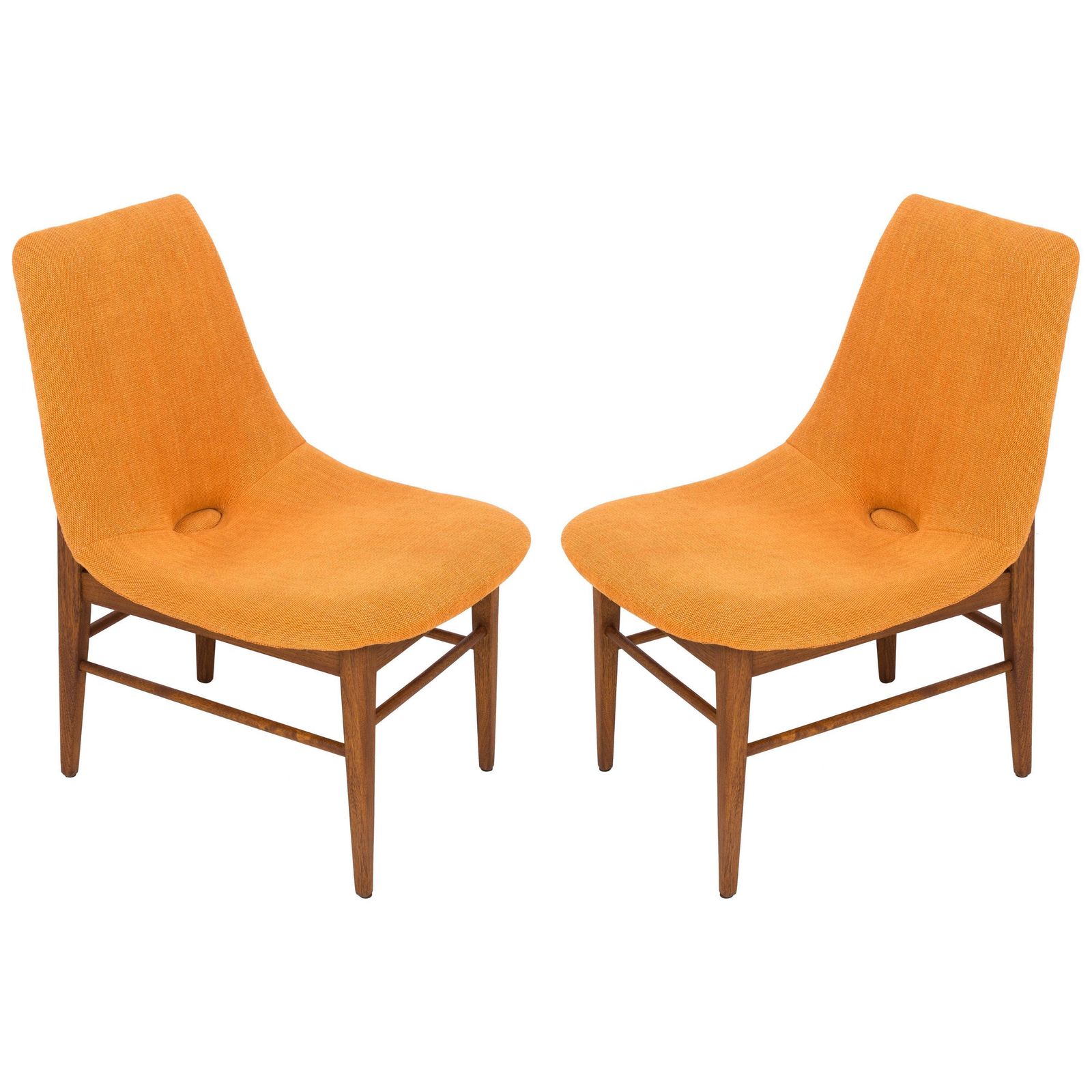 Set Of Two Rare 20th Century Orange Shell Chairs, H. Lachert, 1960s