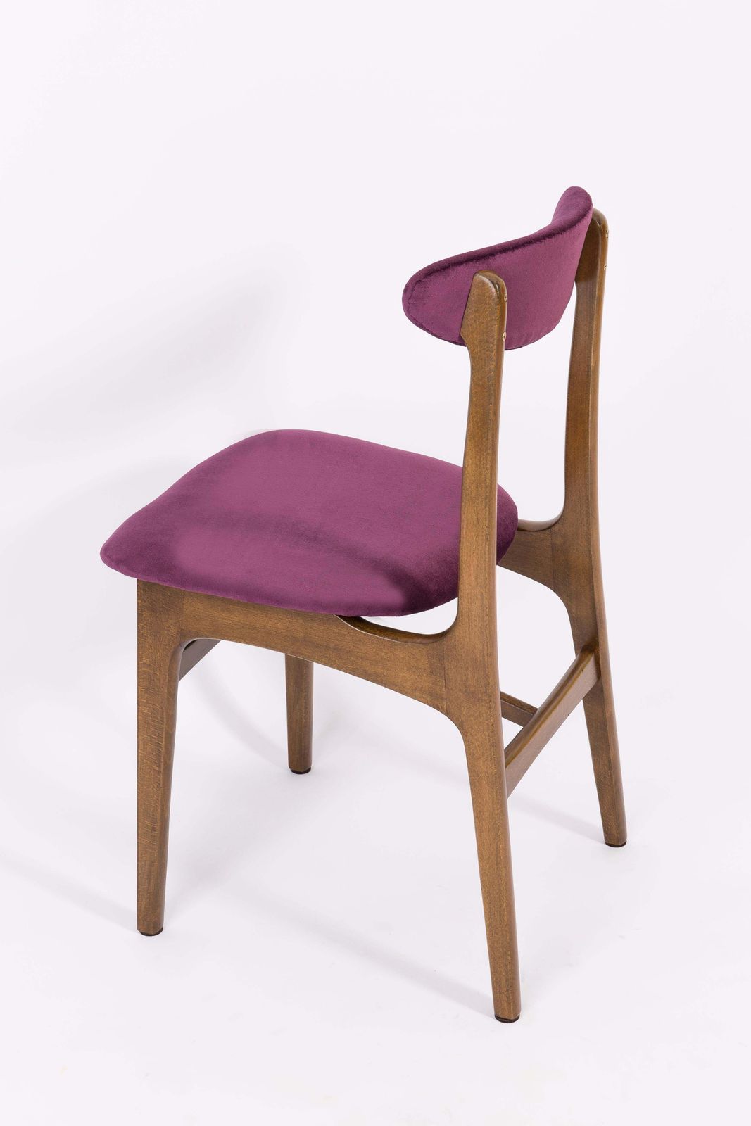 Set Of Eight 20th Century Plum Velvet Rajmund Halas Chairs, 1960s photo buy
