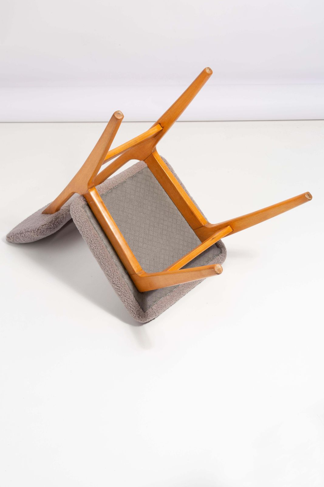 photo for sale Set Of Eight 20th Century Gray Boucle Chairs, 1960s