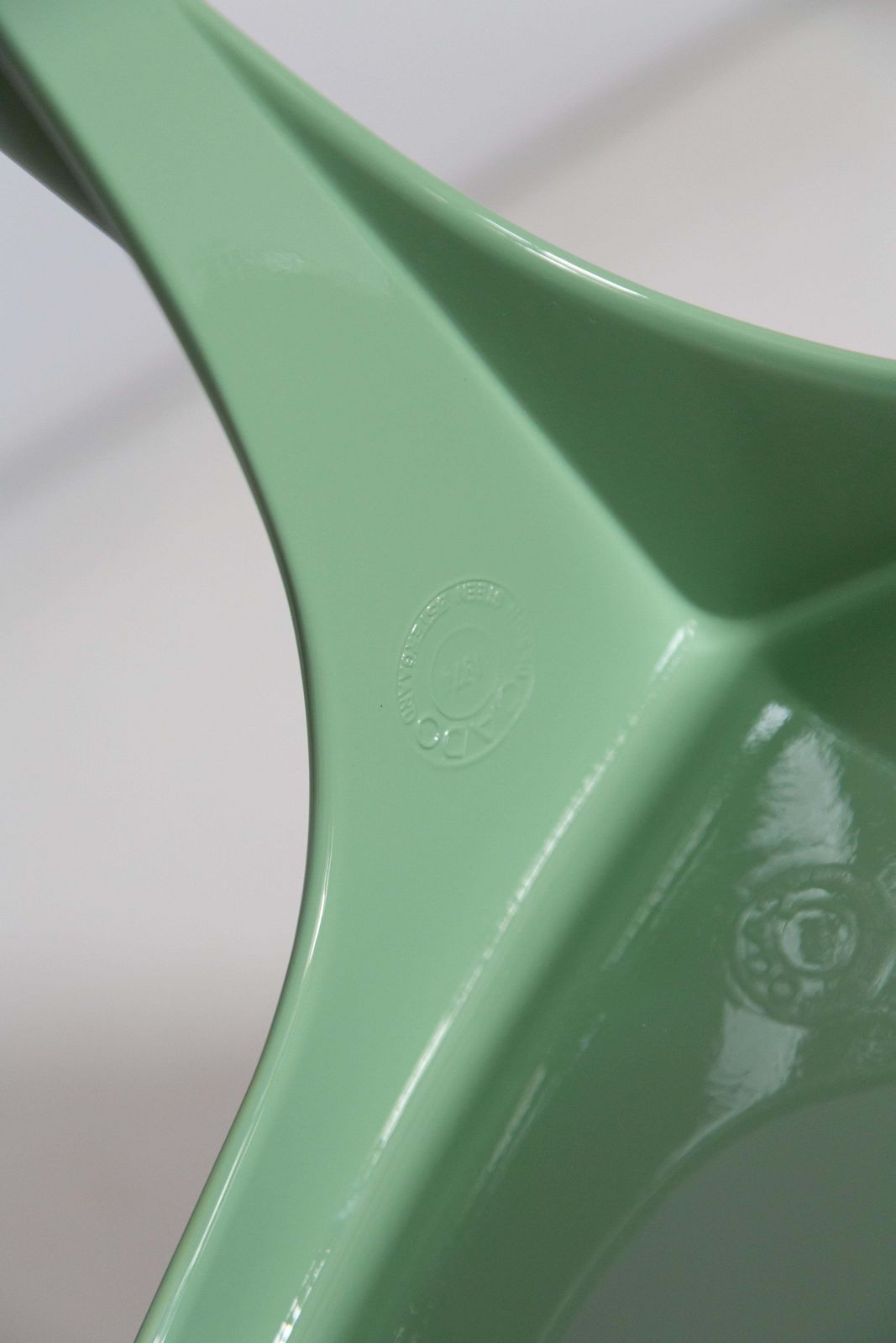 Furniture Set Of Four Mid Century Glossy Mint Green Cado Chairs, Steen østergaard, 1974 photo