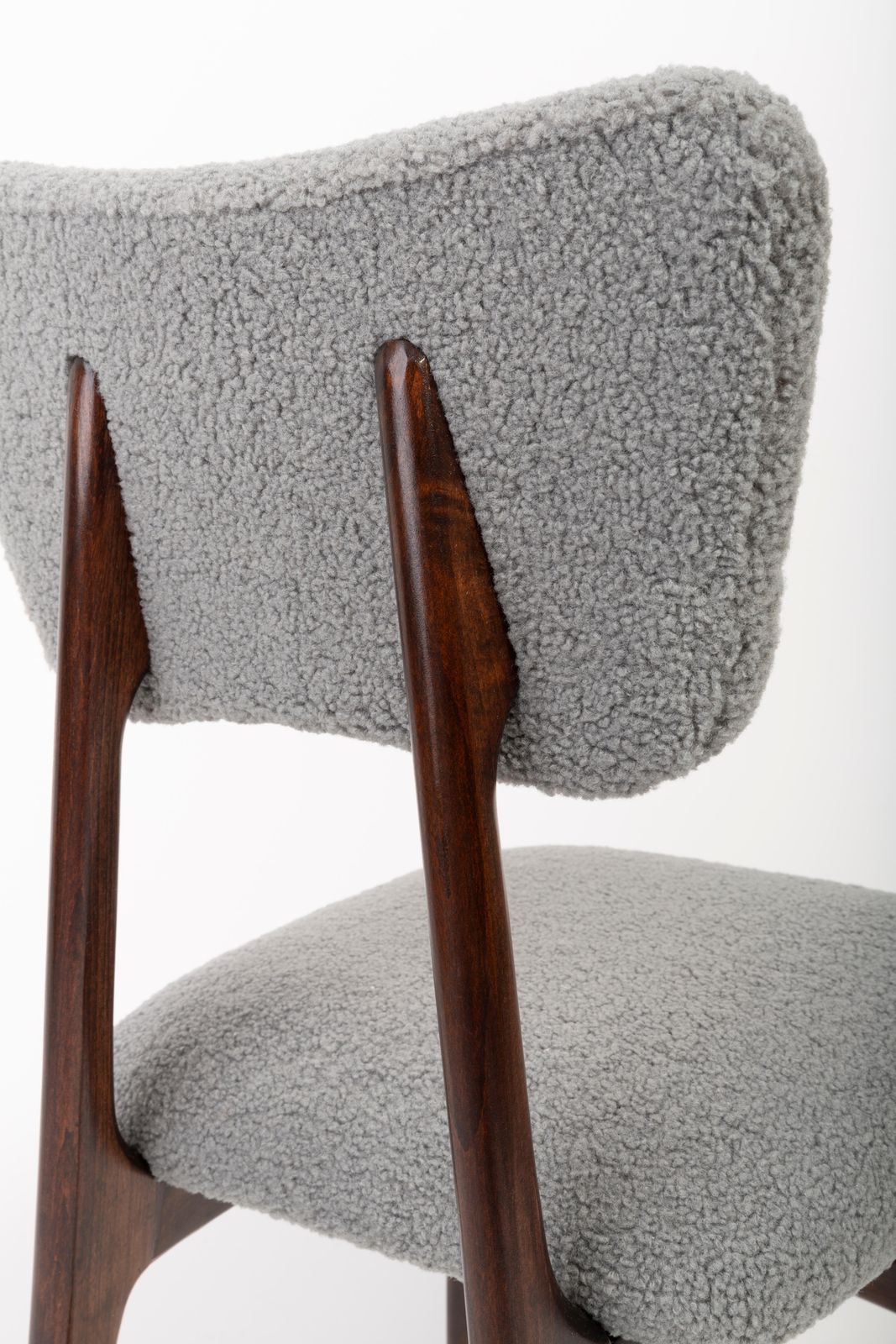 Set Of Eight 20th Century Gray Boucle Chairs, 1960s photo vintage