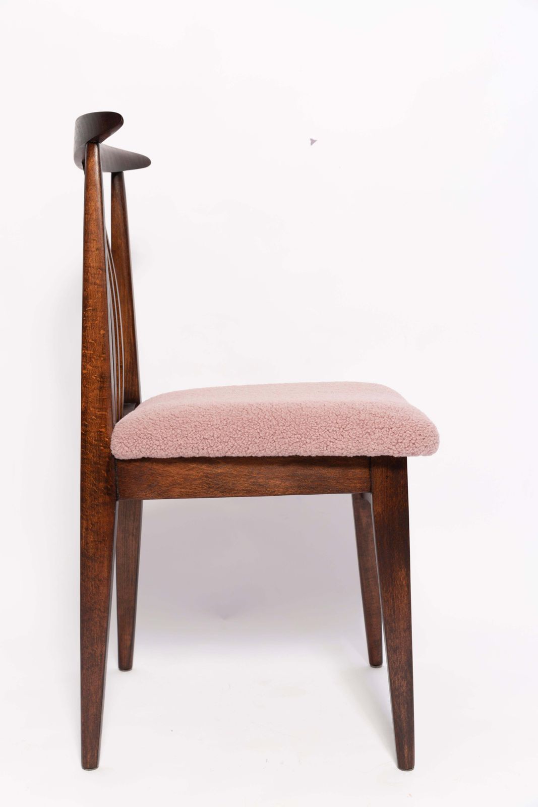 Set Of Eight Mid Century Pink Blush Boucle Chairs By M. Zielinski, Europe, 1960s photo 4082.0