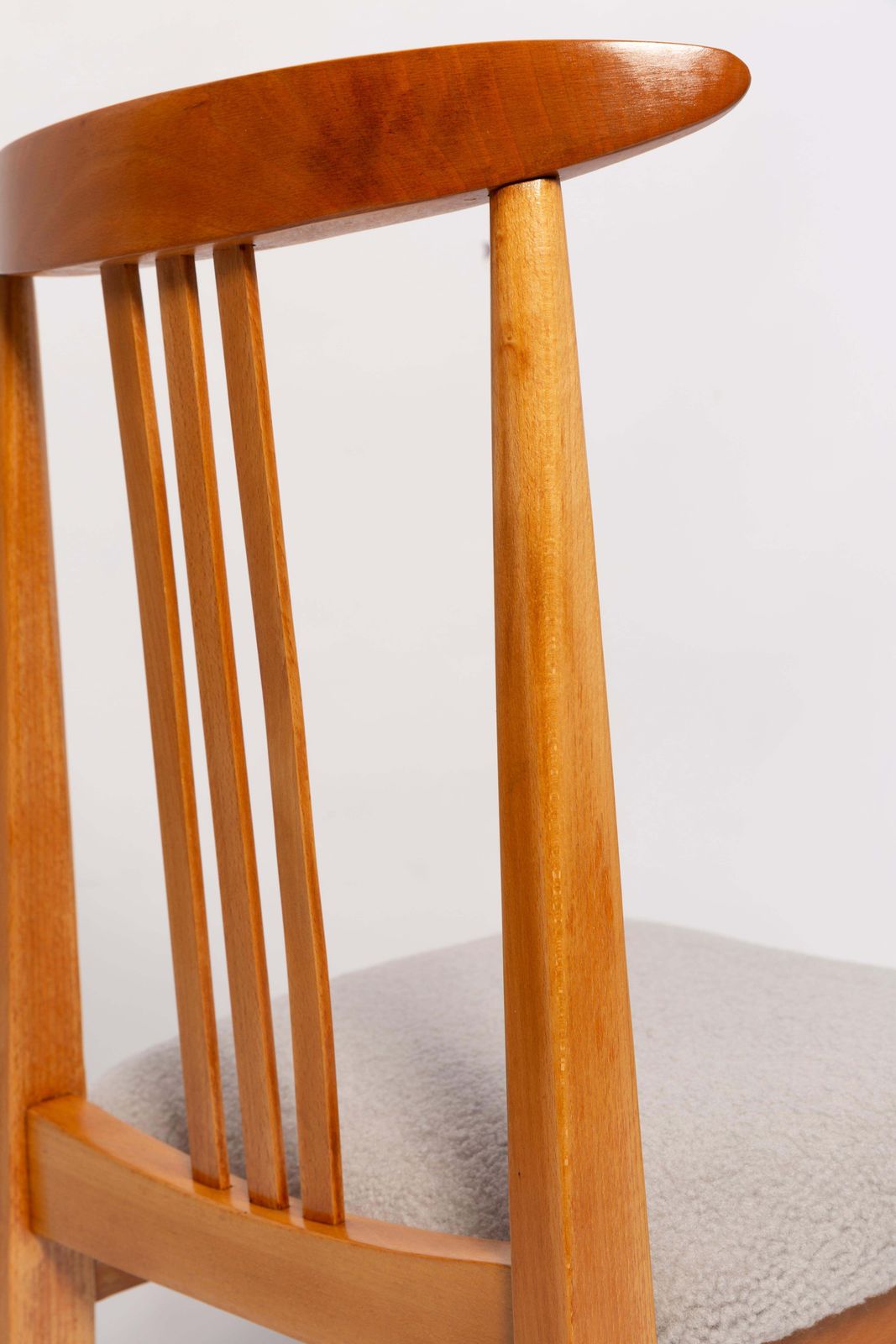 Set Of Eight Mid Century Linen Boucle Chairs, By M. Zielinski, Europe, 1960s photo vinterior