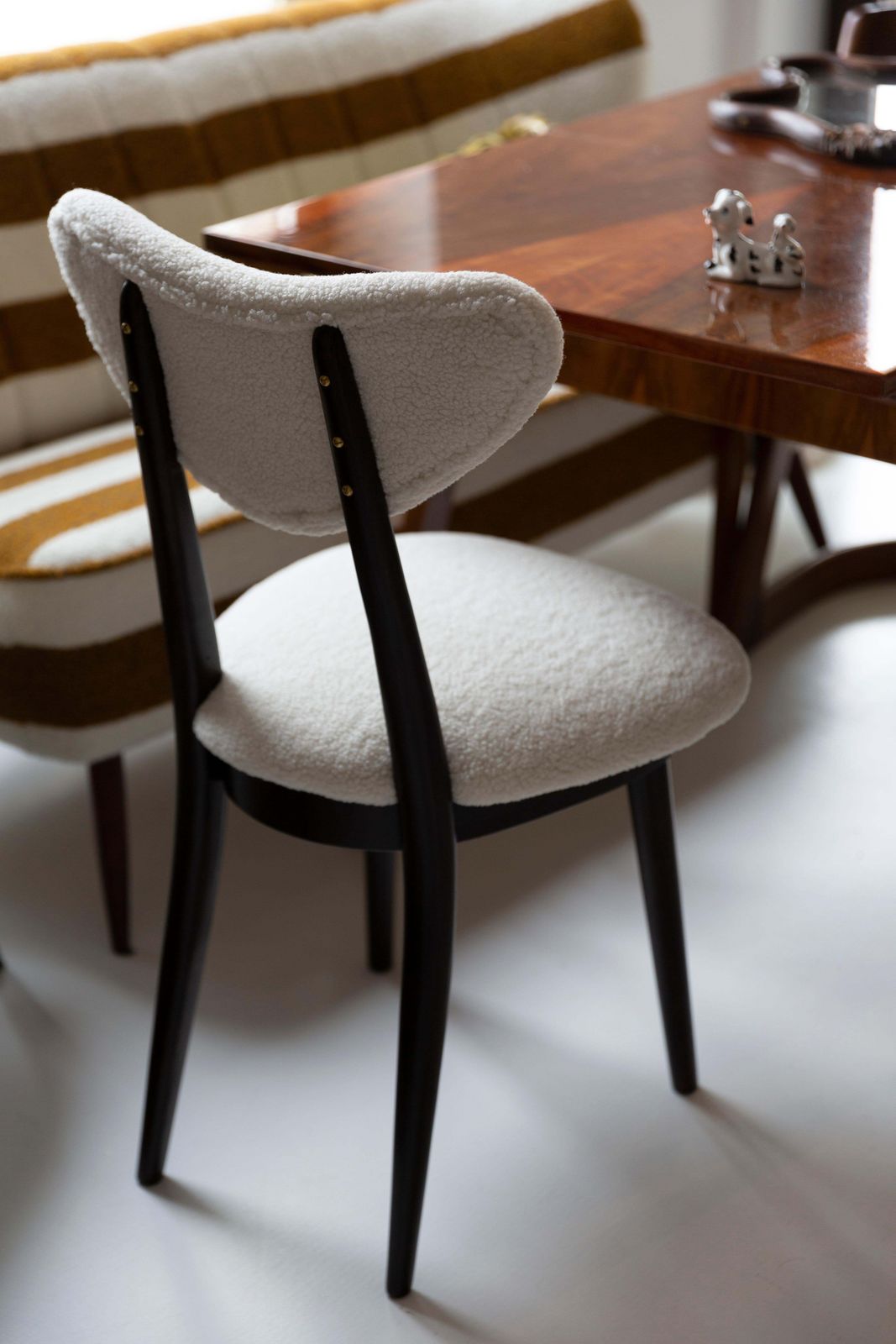 Set Of Ten Midcentury Light Bouclé Heart Chairs, Europe, 1960s photo Furniture