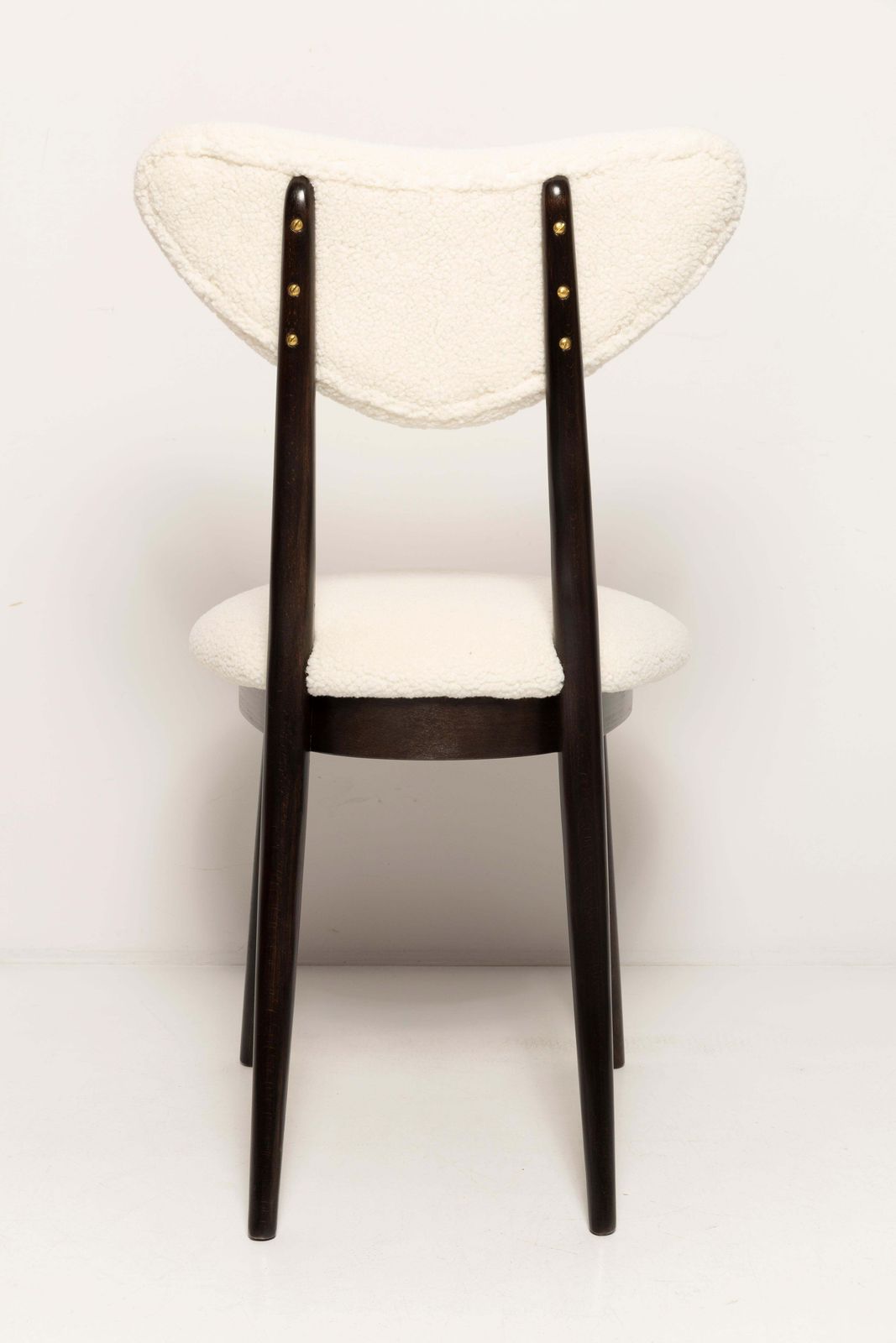 Set Of Ten Midcentury Light Bouclé Heart Chairs, Europe, 1960s photo vintage