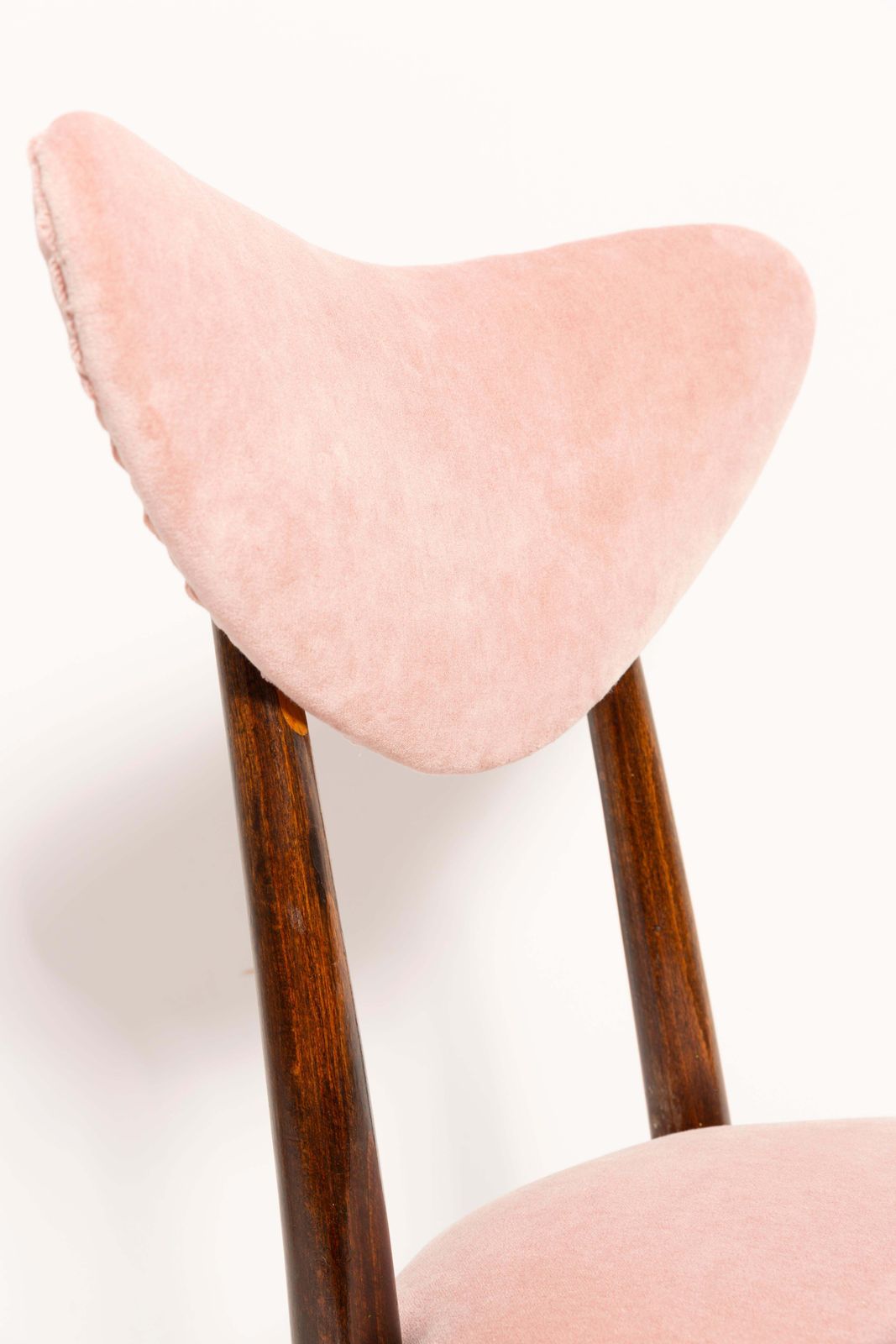 Set Of Eight Mid Century Pink Cotton Velvet Heart Chairs, Europe, 1960s photo 4762.0