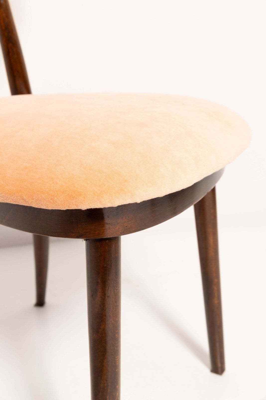 Set Of Eight Mid Century Orange Cotton Velvet Heart Chairs, Europe, 1960s photo Furniture