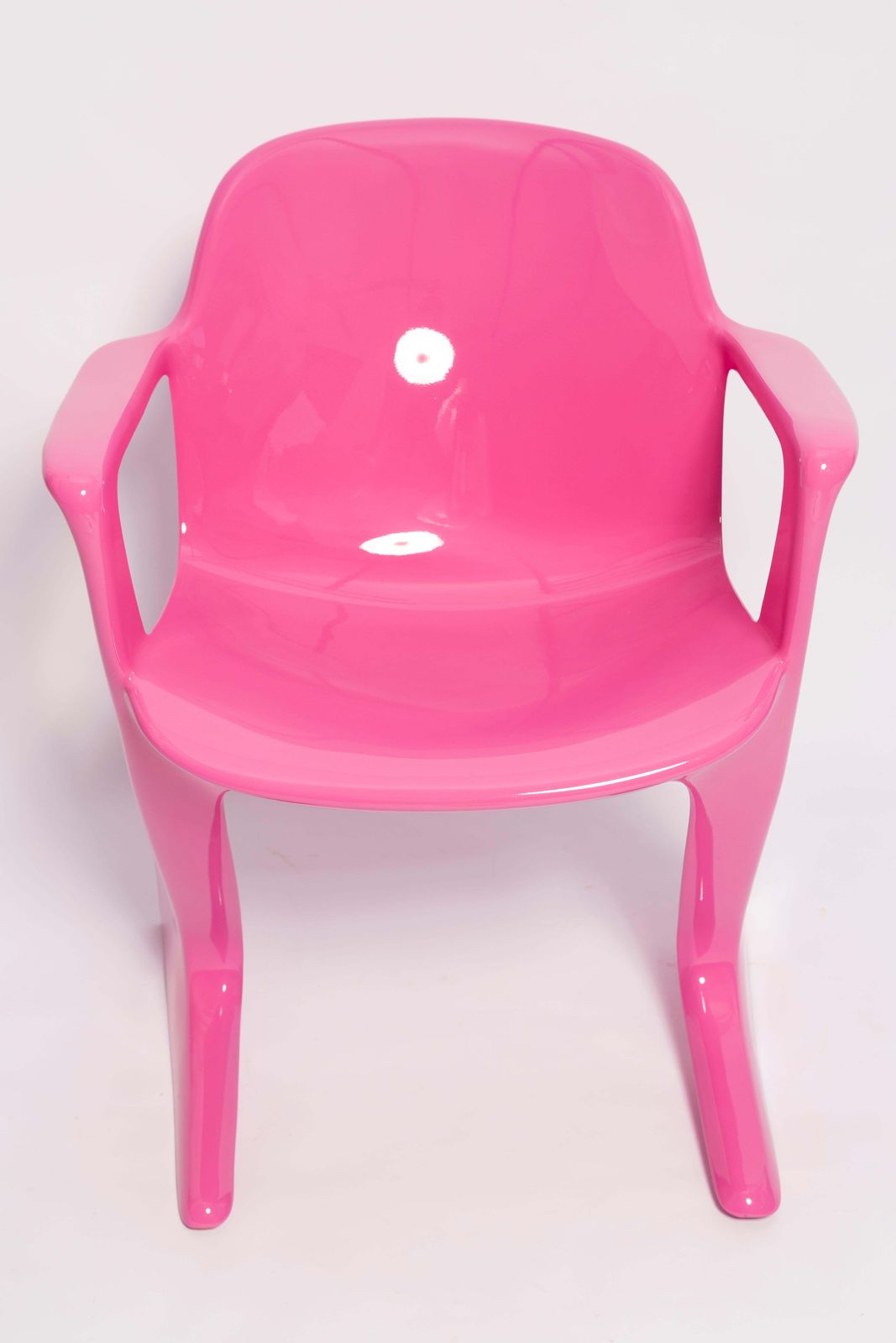 Set Of Four Mid Century Pink Kangaroo Chairs, Ernst Moeckl, Germany, 1960s photo vintage