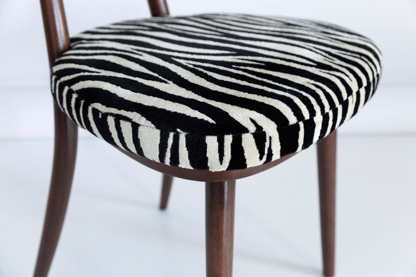 photo buy Set Of Six Midcentury Zebra Black And White Heart Chairs, Poland, 1960s
