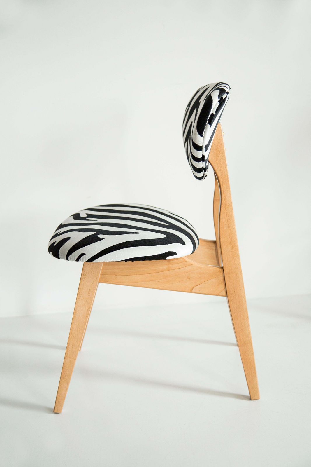 Set Of Eight Mid Century Zebra Chairs, By J. Kedziorek, Europe, 1960s photo vintage