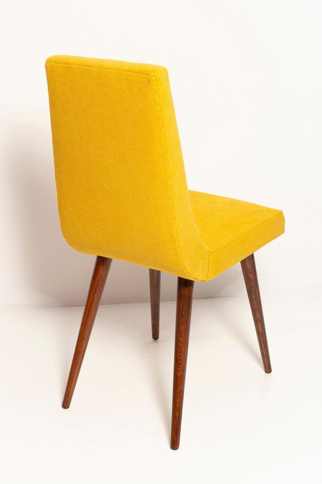 photo for sale Set Of Ten Midcentury Mustard Yellow Wool Chairs, Rajmund Halas Europe, 1960s