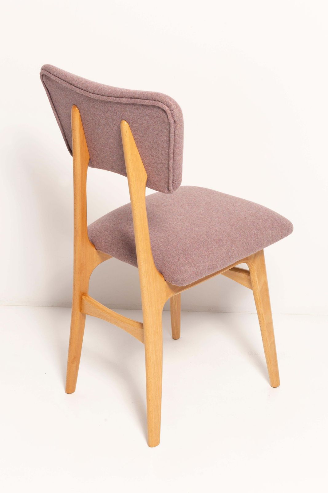 Nine 20th Century Butterfly Dining Chairs, Pink Wool, Light Wood, Europe, 1960s photo buy