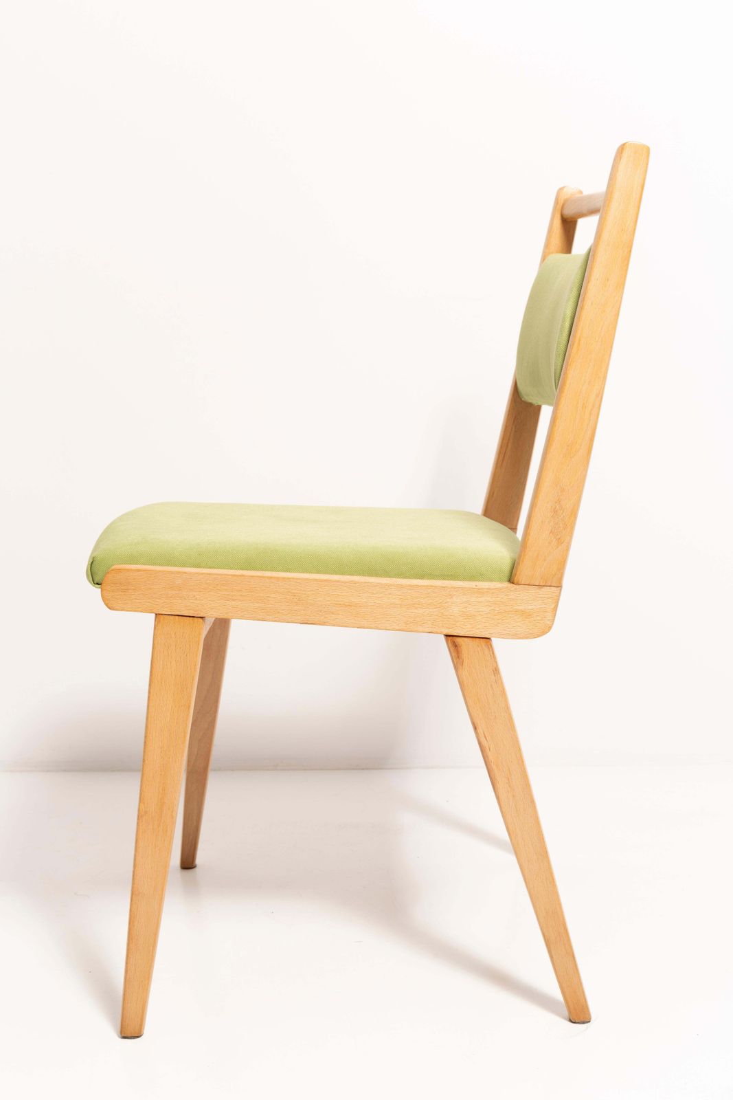 5102.0 Set Of Twelve Mid Century Light Green Velvet Chairs, Poland, 1960s photo