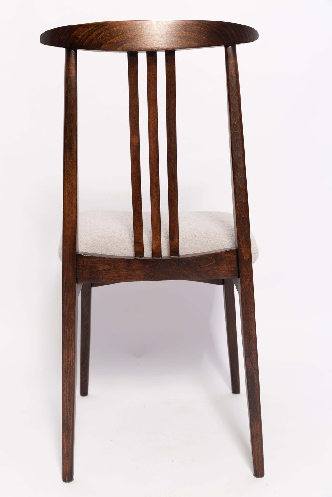 Set Of Ten Mid Century Linen Boucle Chairs, Walnut, M. Zielinski, Europe, 1960s photo buy