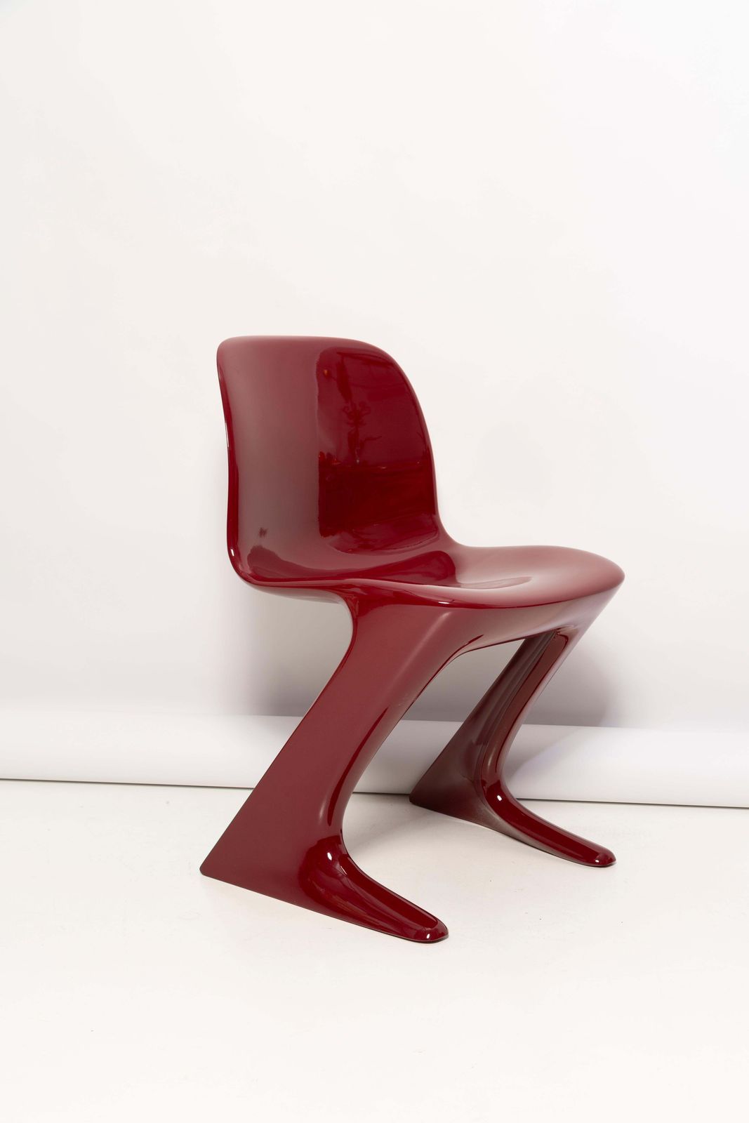 Set Of Six Dark Red Wine Kangaroo Chairs Designed By Ernst Moeckl, Germany, 1968 photo vinterior