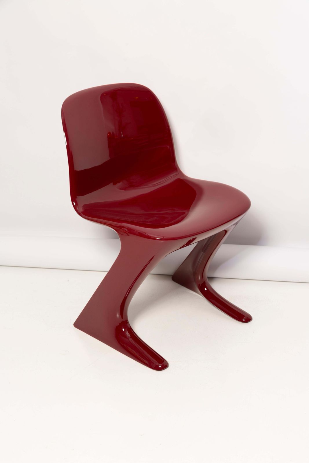 Set Of Six Dark Red Wine Kangaroo Chairs Designed By Ernst Moeckl, Germany, 1968 photo buy