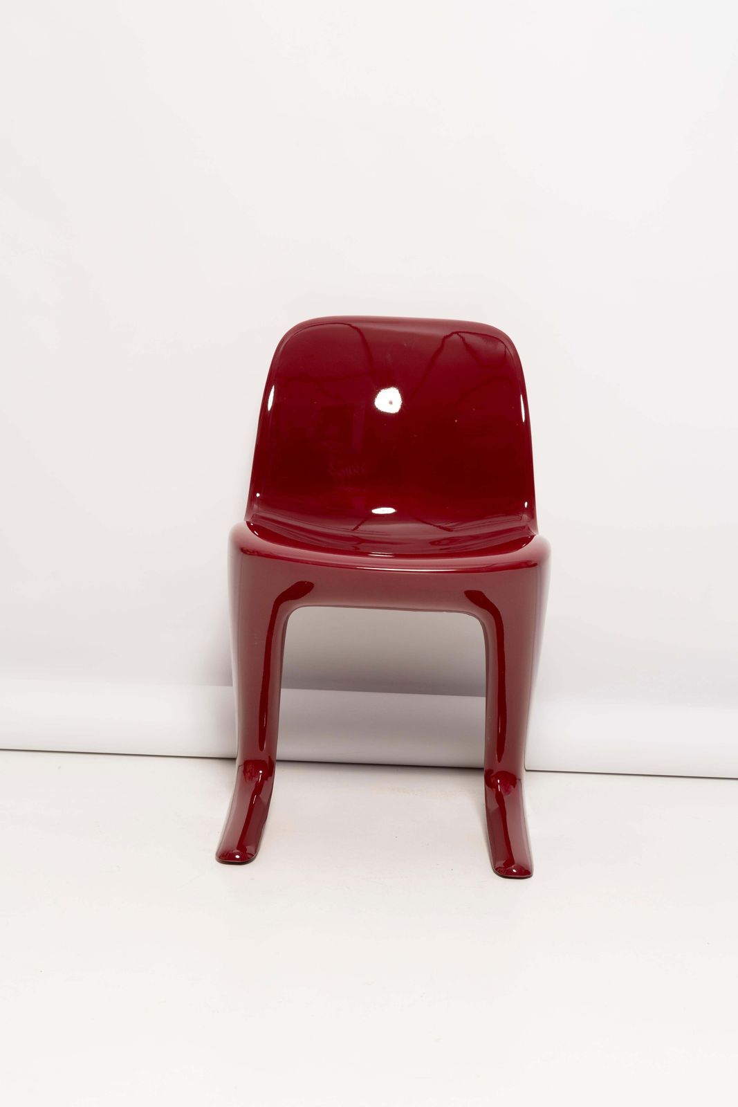 photo furniture Set Of Six Dark Red Wine Kangaroo Chairs Designed By Ernst Moeckl, Germany, 1968