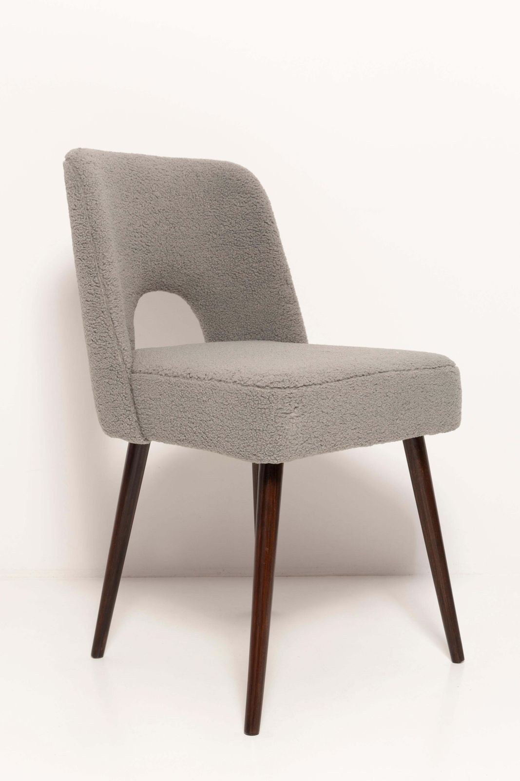 Set Of Nine Gray Boucle 'Shell' Chairs, Europe, 1960s photo for sale