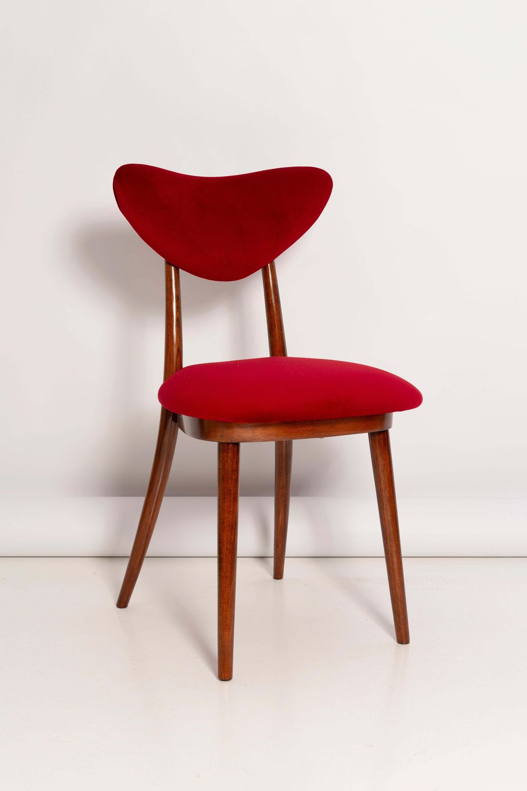 Set Of Twelve Mid Century Red Heart Chairs, Poland, 1960s photo buy