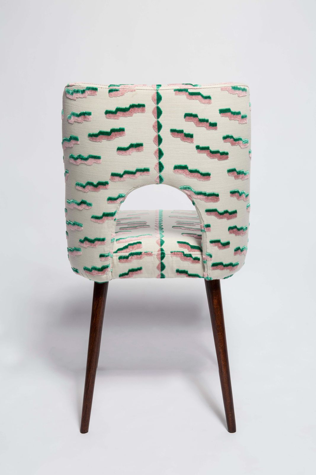 Set Of Ten Mid Century Tiger Beat Jacquard Velvet Shell Chairs, Europe, 1960s photo 5945.0