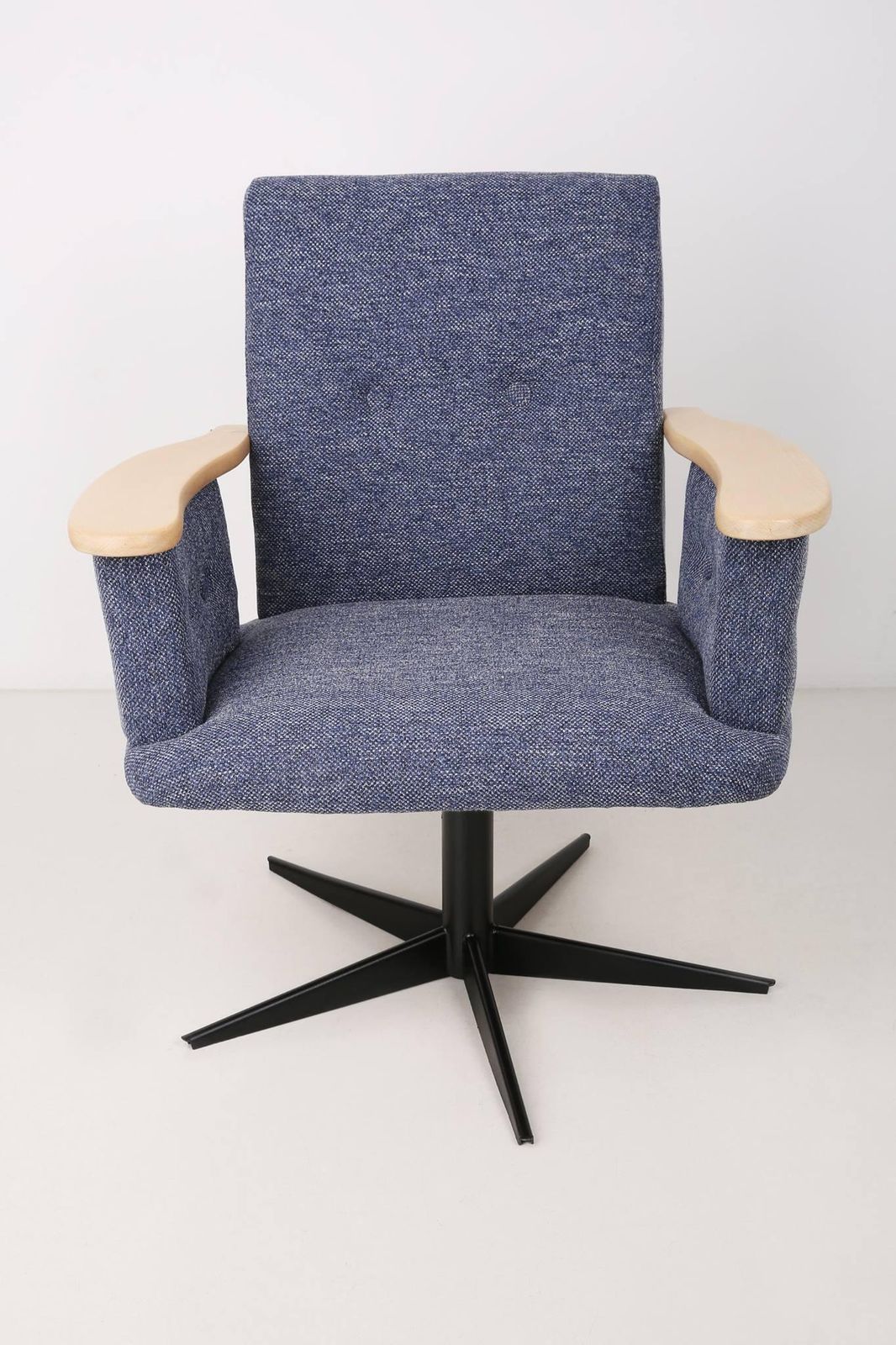 20th Century Vintage Blue Mini Swivel Armchair, 1960s photo Furniture