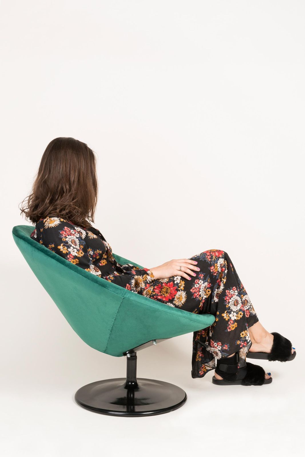 20th Century Vintage Dark Green Swivel Armchair, 1960s photo buy