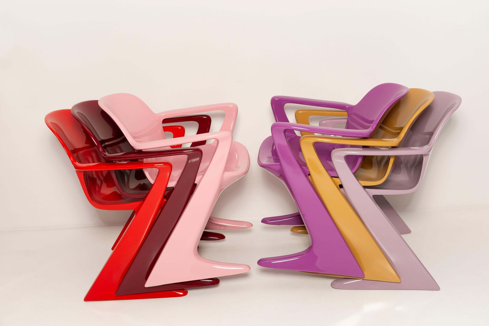photo furniture Set Of Six Mid Century Kangaroo Chairs, Ernst Moeckl, Germany, 1968