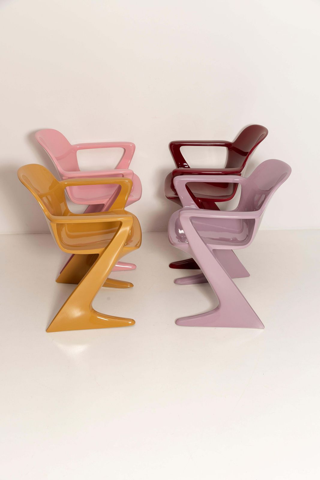Furniture Set Of Six Mid Century Kangaroo Chairs, Ernst Moeckl, Germany, 1968 photo