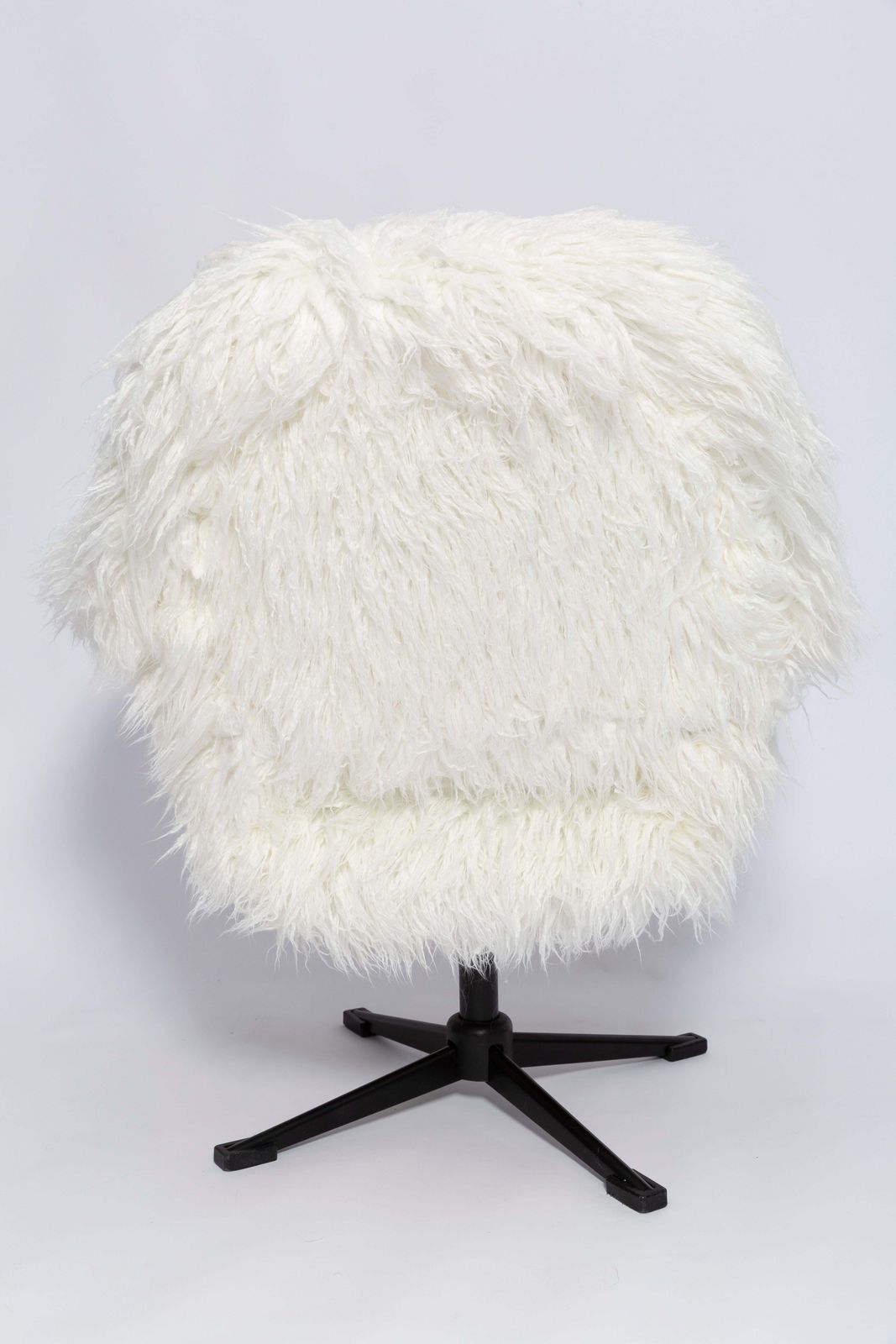 Mid Century Vintage White Alpaca Faux Fur Swivel Armchair, Europe, 1960s photo vinterior