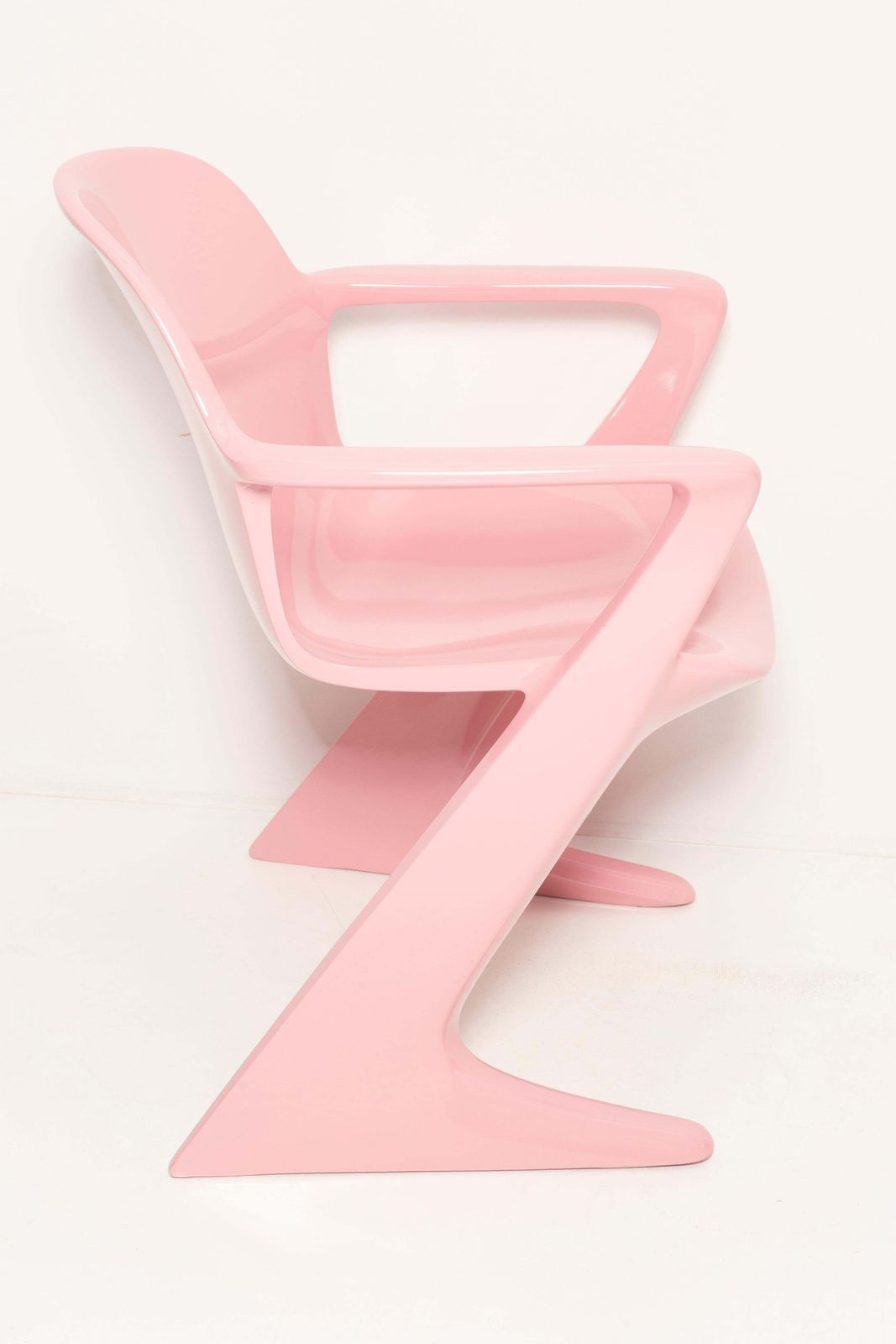 Set Of Six Midcentury Pink Kangaroo Chairs, Ernst Moeckl, Germany, 1960s photo vintage