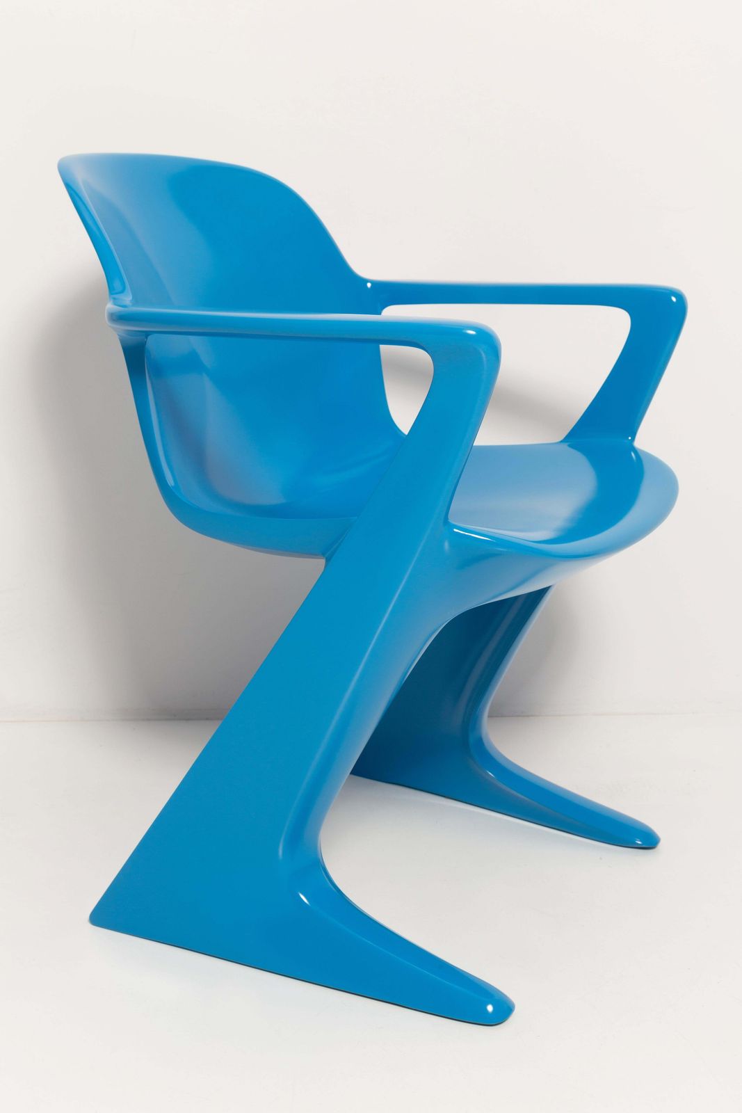 Set Of Six Blue Kangaroo Chairs Designed By Ernst Moeckl, Germany, 1960s photo for sale