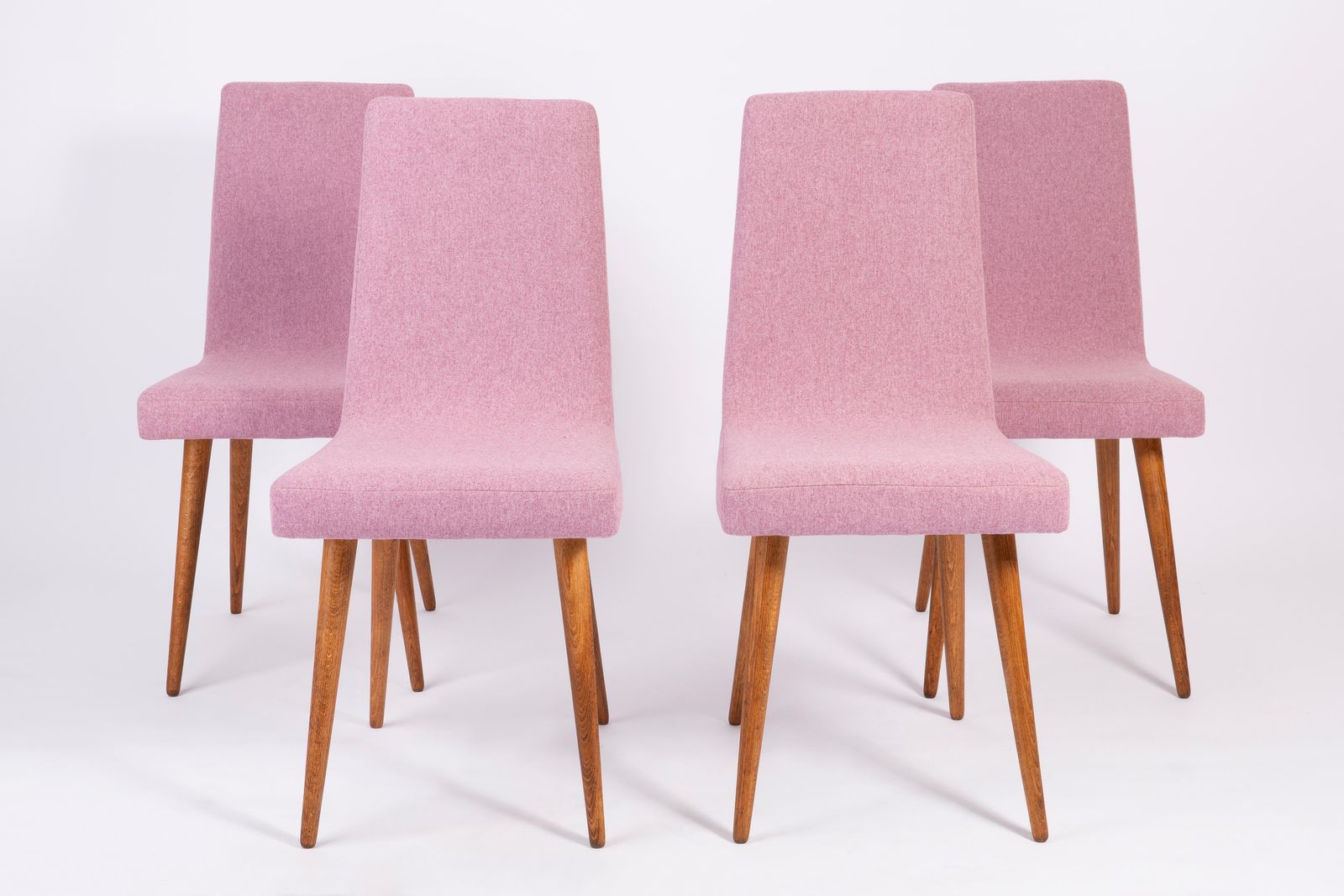 Set Of Four Mid Century Vintage Pink Melange Chairs, Europe, 1960s photo for sale