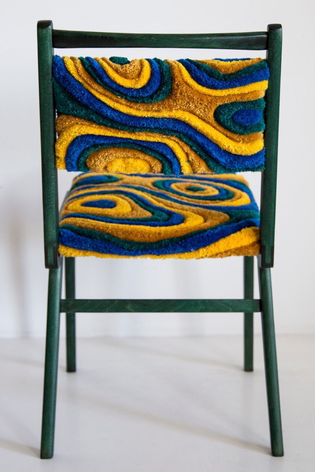 Tien Mid Century Fauteuils, Groen En Geel Gewatteerde Wollen Bekleding, Europa, Polen, Ca. Jaren 1960 photo buy