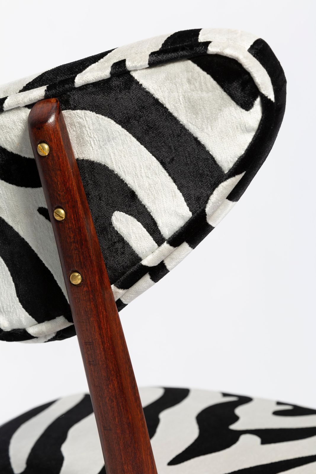 Set Of Twelve Mid Century Zebra Black And White Heart Chairs, Poland, 1960s photo buy