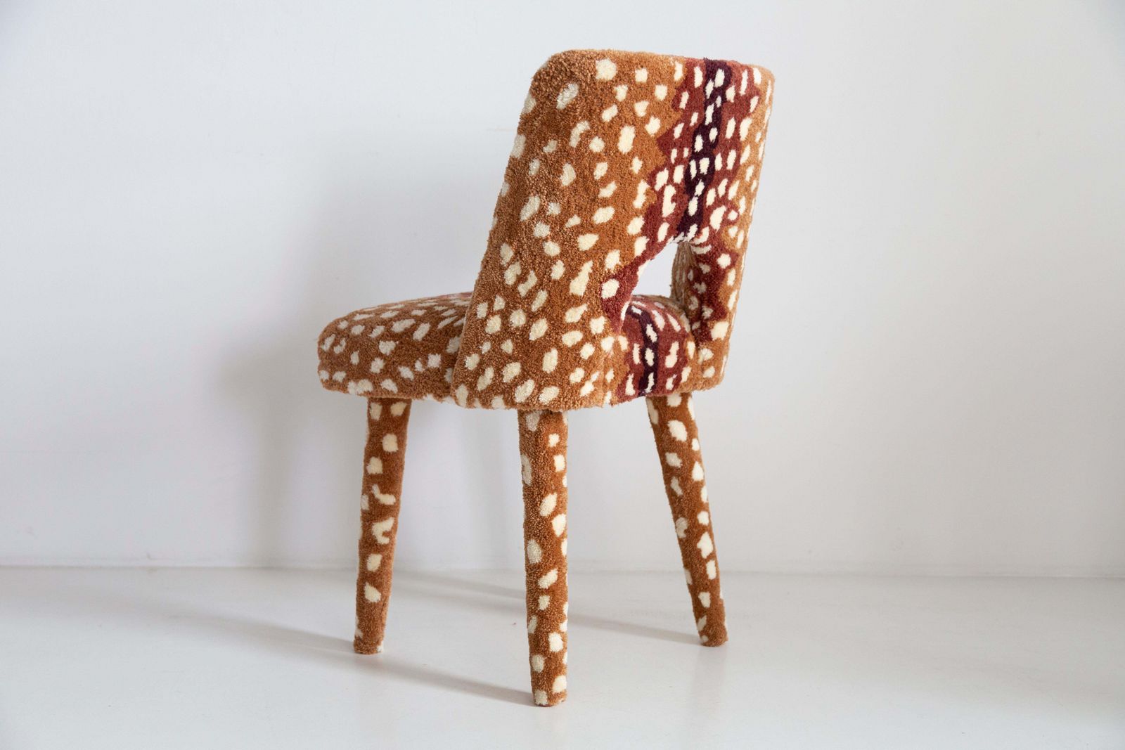 Six Mid Century Hand Tufting Roe Deer Bambi Wool Shell Chairs, Europe, 1960s photo 9950.0