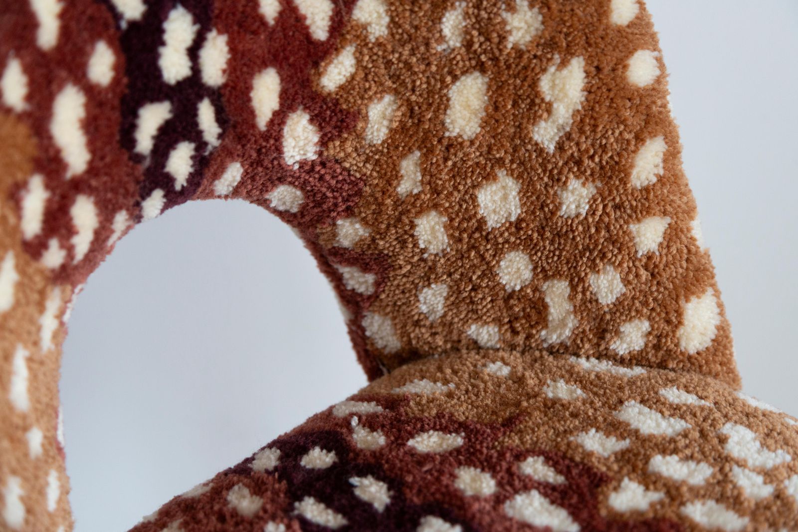photo vinterior Six Mid Century Hand Tufting Roe Deer Bambi Wool Shell Chairs, Europe, 1960s