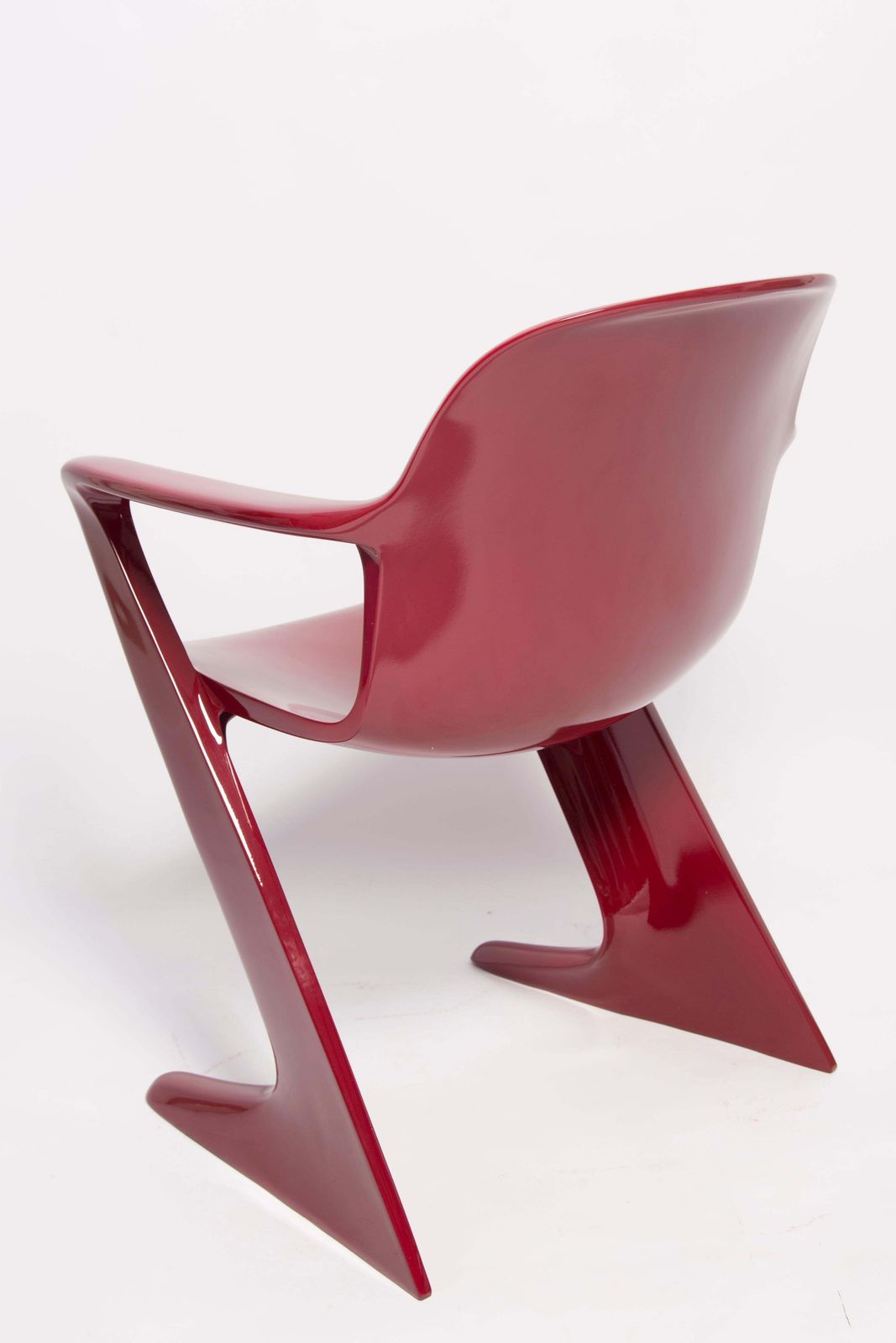 Set Of Six Dark Red Wine Kangaroo Chairs Designed By Ernst Moeckl, Germany, 1968 photo vinterior