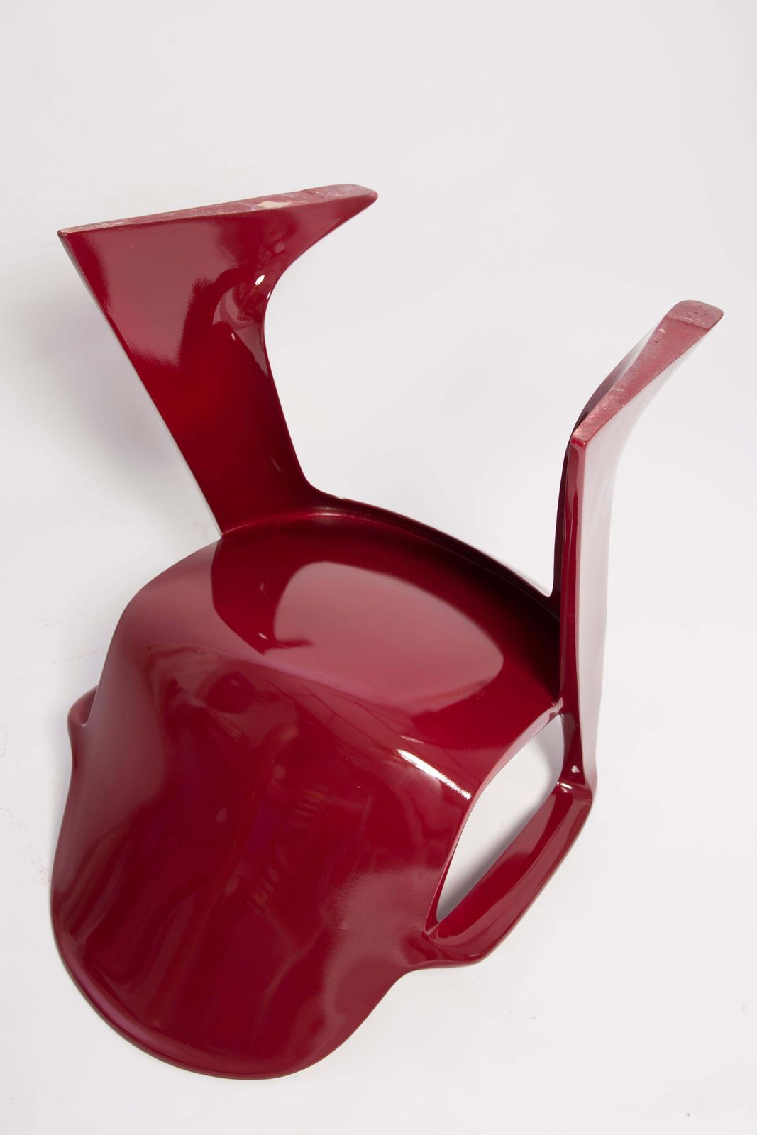 Set Of Six Dark Red Wine Kangaroo Chairs Designed By Ernst Moeckl, Germany, 1968 photo buy