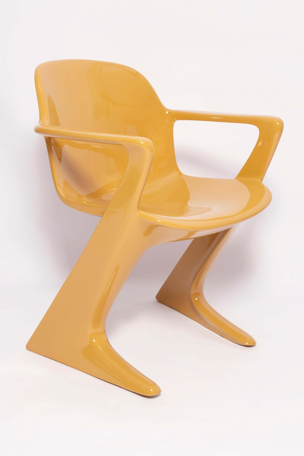 Set Of Six Mid Century Sand Beige Kangaroo Chairs, By Ernst Moeckl, Germany 1968 photo furniture