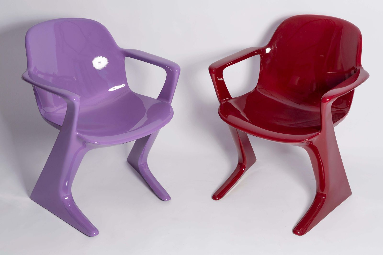 photo buy Set Of Ten Blue Lilac Kangaroo Chairs Designed By Ernst Moeckl, Germany, 1968
